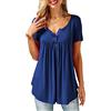Bequemer Laden Donna Estate Camicia Manica Corta T Shirt Bottone Top Blusa