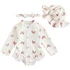 FishingDino Costume da bagno per neonata, set da 3 pezzi, 0M-3T, a maniche lunghe, costume da nuoto per bambina con cappello e fascia, UPF 50+, gilet rash vest per neonati con cerniera e bottoni automatici, 6