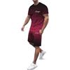 Generisch Set per il tempo libero da uomo con sfumature di colori vivaci, moderno due pezzi composto da maglietta e pantaloncini, elegante outfit estivo per vacanze e tempo libero