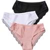 KOOBS Slip Donna 3Pcs/Set Women Women Cotone Mutandine Biancheria Intima Bassa Briefing di Pizzo di Tendenza alla Moda in Pizzo Femminile Lingerie Morbide-Set 8,XXL,3Pcs