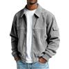 Generic Felpe in velluto a coste da uomo con zip intera giacca in pile camicie da uomo colletto alla coreana giacche calde invernali leggere a maniche lunghe pullover texture strisce felpa cappotti