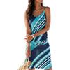JFAN Copricostume Donna Mare Vestito Senza Maniche Bikini Cover Up Abito da Spiaggia Tropical Causal,Blu S