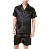 Sanraflic Pigiama da uomo corto in raso con maniche corte e set di pantaloni, XL