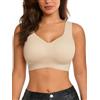 SHEKINI Reggiseno Donna Senza Ferretto Push Up Scollo a V Senza Cuciture Morbido Bralette Imbottita con Schienale a U e Spalle Larghe T-Shirt Reggiseno per Seni Grandi