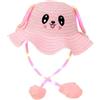 Oshhni Cappello da coniglio per bambini con luce e orecchie saltellanti di vacanza e attività all'aperto, Rosa
