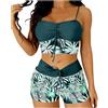 hehiy Tankini Donna Mare Costume da Bagno Due Pezzi Push Up Canottiera e Pantaloncino Controllo Pancia Costume Piscina Donna Elegante e Comodo
