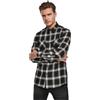 Urban Classics Checked Flanell Uomo Camicia in Flanella Nero/Bianco 100% Cotone Regular