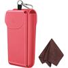 FINTIE Custodia per occhiali - [2 in 1 occhiali da lettura e da sole] Custodia con moschettone, custodia portatile in pelle sintetica antigraffio, anguria, L