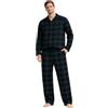BEEYANOPAL Pigiama Uomo in Flanella 100% Cotone a Quadri con Camicia e Pantaloni con Vita Elastica, Morbido e Caldo per Inverno