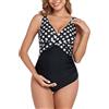 SUMMERSUNSHINE Costume da Bagno Intero Premaman con Incrocio Anteriore Costume da Bagno per Gravidanza Bikini Premaman, A Pois., XL