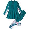 Generico Muslim Swimwear For Girls Islamic Burkini Long Sleeve Rash Guard Swimming Top With Swim Pants 2Pcs Tankinis Swimsuit Kids Modest Bathing Suit Bikini Set Bambino Swimsuit Estate Spiaggia Piscina