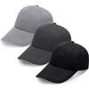 Zuimei Cappello da baseball per uomo e donna, unisex, in cotone, 6 pannelli, tinta unita, regolabile, traspirante, estivo, visiera parasole cappello da camionista cappello sportivo all'aperto, nero