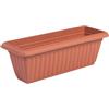 Iris Ohyama, Vaso per piante, fioriera sottile con sistema di drenaggio/conservazione dell'acqua per il giardinaggio - Slim Planter Relief500, Marrone