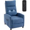 HOMCOM Poltrona Massaggiante Reclinabile a 160° in Ciniglia Blu Scuro