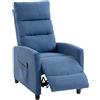 HOMCOM Poltrona Reclinabile a 160° e Massaggiante in Ciniglia Blu Scuro