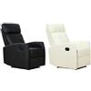 HOMCOM Poltrona Relax Reclinabile Ergonomica in Similpelle Comfort