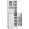 HOMCOM Mobile Buffet da Cucina Porta Microonde con Ripiani e Portaspezie Bianco