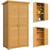 Outsunny Armadio Porta Attrezzi da Giardino Impermeabile 3 Ripiani Legno