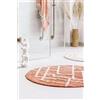 RugVista Riviera, Tappetino da bagno, Moderni, Ø 90 cm, Rotonda, Pelo medio, Lavabile in lavatrice, Rosso/Ruggine