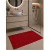 TEXTILE COLLECTION Tappeto Bagno Riccio 60x100 cm Antiscivolo con Gancio per Appenderlo - Tappetino Assorbente Lavabile in Lavatrice, Morbido, Ideale Dopo la Doccia, Disponibile in 11 Colori (Rosso)