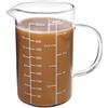 YILANJIN Messbecher, 500ml/2 Tazze Ciotola di Misura in Vetro, Gourmet Ciotola di Misura in Vetro con Manico, Ciotola di Misura in Vetro con Tre Scala e Apertura a V, Perfetta per Mescolare e Cuocere