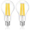 FLSNT Lampadina LED Edison E27, A70 LED Filamento Lampadine 3000LM Super Luminoso, 18W(equivalente 200W), Bianco caldo 3000K, Non Dimmerabile, Vetro trasparente, Confezione da 2