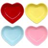 inheming 4 Pezzi ciotole in porcellana a forma di cuore, Ceramica Cuore Forma salsa Piatto,Piatto super Carino con Cuore in Ceramica,Ciotola Per Sushi In Salsa Di Soia