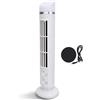 HERCHR Ventilatore a torre senza pale, ventilatore personale a torre che soffia aria fredda, luce LED, ventilatore portatile USB da terra per camera da letto, casa, ufficio, dimensioni (Bianca)