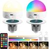 TobeBright Lampadine E27 Ricaricabili USB con Telecomando, RGB+3 Temperature di Colore+1800K Modalità Notturna Dimmerabile, per Campeggio, Comodino e Illuminazione di Emergenza(2-Pezzi)