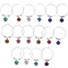 Luxshiny Set di 16 Segna Calici da Vino in Acciaio Colorati, Anelli Identificatori per Bicchieri da Vino Chiusura Rapida, Decorazione Elegante per Feste e Raduni di Amici Colore Casuale