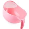 Yosoo Health Gear Scodella per Riso, Colino in Plastica con Manico, 29 X 20 X 15 Cm, Colino per Riso, Quinoa, per Lavare, Drenare Frutta, Verdura e Cereali Nella di Casa (Rosa grande)
