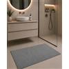 TEXTILE COLLECTION Tappeto Bagno Riccio 60x100 cm Antiscivolo con Gancio per Appenderlo - Tappetino Assorbente Lavabile in Lavatrice, Morbido, Ideale Dopo la Doccia, Disponibile in 11 Colori (Grigio scuro)