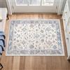 PureCozy Tappeto Ingresso Interno Blu Tappeti 60x90cm Antiscivolo | Lavabile in Lavatrice Moderno Floreale Tapette Cucina Camera da Letto Entrata Scendiletto Ufficio Pelo Corto Piccolo Tappeti