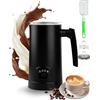 MOXTOYU Montalatte elettrico 4 in 1, 400 W, per schiuma di latte calda e fredda, silenzioso, in acciaio inox, con spegnimento automatico, per cioccolata calda, cappuccino