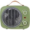 JOCCA, Stufa Retrò 2000W con Termostato Regolabile e Funzione Ventilatore, Design Elegante, Indicatore Luminoso