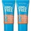 Rimmel London 2x Rimmel London Kind & Free Fondotinta Liquido Bio Vegano Cruelty-Free a Lunga Tenuta Nuance 210 Golden Beige - 2 Flaconi da 30ml