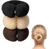 VASANA 3 pezzi di ciambella per capelli da 20 cm, anello per bun maker fai da te, in schiuma per capelli, per donne (3 colori)