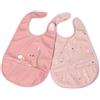 Chicco Set 2 Bavaglini Pappa Impermeabili 6m+, Bavaglia Svezzamento con Protezione Stay-Dry e Tasca Raccogli-Briciole, Chiusura Regolabile, Lavabili in Lavatrice, Grafiche Giocose Coordinabili