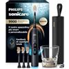 Philips Sonicare Next-Generation DiamondClean 9900 Prestige Spazzolino elettrico - con SenseIQ, Feedback di copertura totale, Feedback di pressione, 24 impostazioni, nero quarzo, HX9815/92