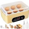MCHERRY Incubators Uova Pollo- Incubatrice Professionale Brevettata, con Girauova Automatico con Controllo della Temperatura - per 4-6 Uova
