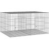 vidaXL Conigliera con 2 Pannelli 110x79x54 cm Ferro Zincato
