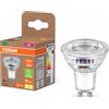 OSRAM Energy Class LED lampada con riflettore PAR16 da 4,7 W, 850 lm, bianco caldo (2700 K) in vetro trasparente senza piombo con base GU10 in classe di efficienza energetica A, diametro 50 mm, IP20.
