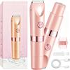 HBSFBH Rasoio elettrico donna e bikini 2 in 1, Bikini Trimmer Senza Fili, Rasoio Donna Inguine Impermeabile, Rasoio intimo donna 2 in 1, Rasoio per bikini da don-na 2-in-1, per viso, corpo, gamba (C)