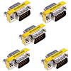 Oiyagai 5-Pack Adattatore VGA Maschio-Maschio DB15 HD15 - Connettore di Estensione per Cavo VGA, Monitor, Proiettore, PC