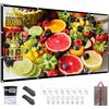 NMEPLAD Schermo per proiettore portatile per esterni e interni, schermo 4K 16:9 HD, pieghevole, senza pieghe, 1.1 GAIN, visualizzazione a 160°, supporta proiezione anteriore e posteriore con 16 ganci adesivi