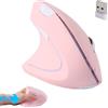 KeautFair Mouse wireless ergonomico per mancini (rosa)