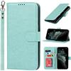 Cavor Cover Compatibile con iPhone 11 con Cordino,Flip Portafoglio Custodia in Pelle,[4 Slots][Magnetica],Custodia Cover con Laccio Compatibile con iPhone 11 - Verde Chiaro