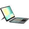 ROOFEI Custodia per Galaxy Tab S10 FE+ Plus da 13,1 con tastiera QWERTZ - Tastiera rimovibile con touchpad - Illuminazione arcobaleno a T Custodia con supporto S-Pen per Samsung Tablet S10 FE+, nero