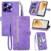 MOJIA Custodia Portafoglio per Oukitel C6, Pelle PU Flip Cover per Telefono con Guscio Interno in TPU, Multifunzione Porta Carte con Cinturino Polso. Viola
