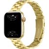 RYLIXAR Metallo Cinturino Compatibile con Cinturini Apple Watch, Cinturino in Acciaio Inossidabile Compatibile con iWatch series SE 8 7 6 5 4 3 2 1 (Oro, 42mm/44mm/45mm/49mm)